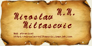 Miroslav Miltašević vizit kartica